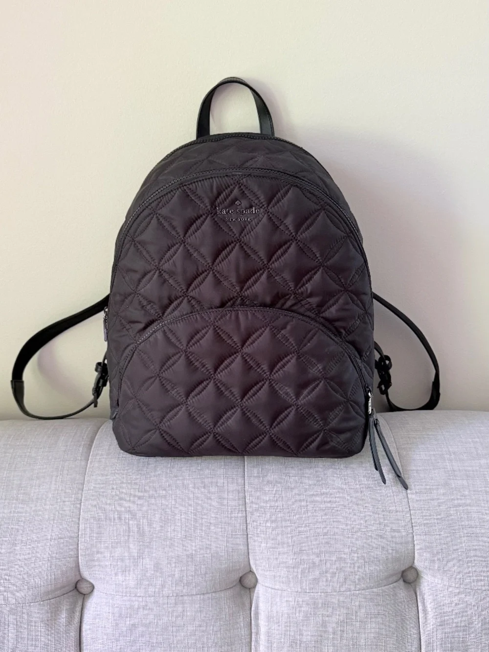 Kate Spade New York Quilted Medium Nylon Black Backpack